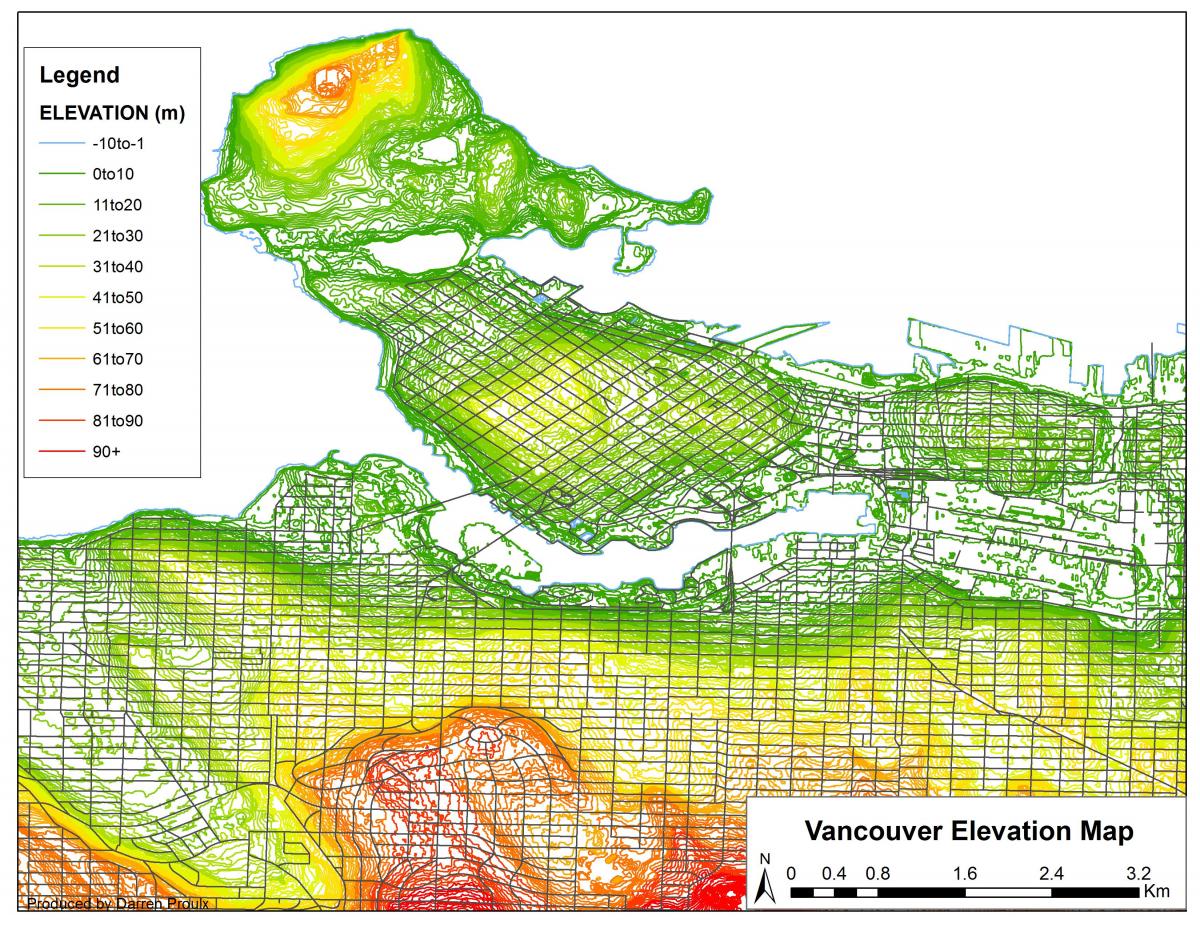 Mapa vancouver nadmořská výška
