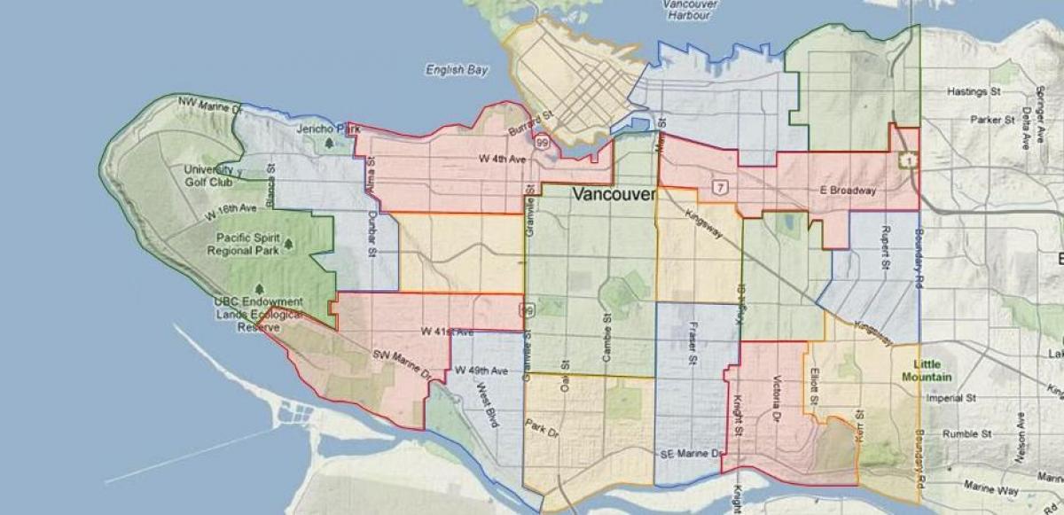 vancouver school board povodí mapě