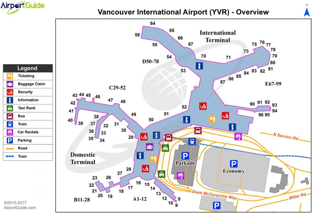 yvr domácí terminál mapě