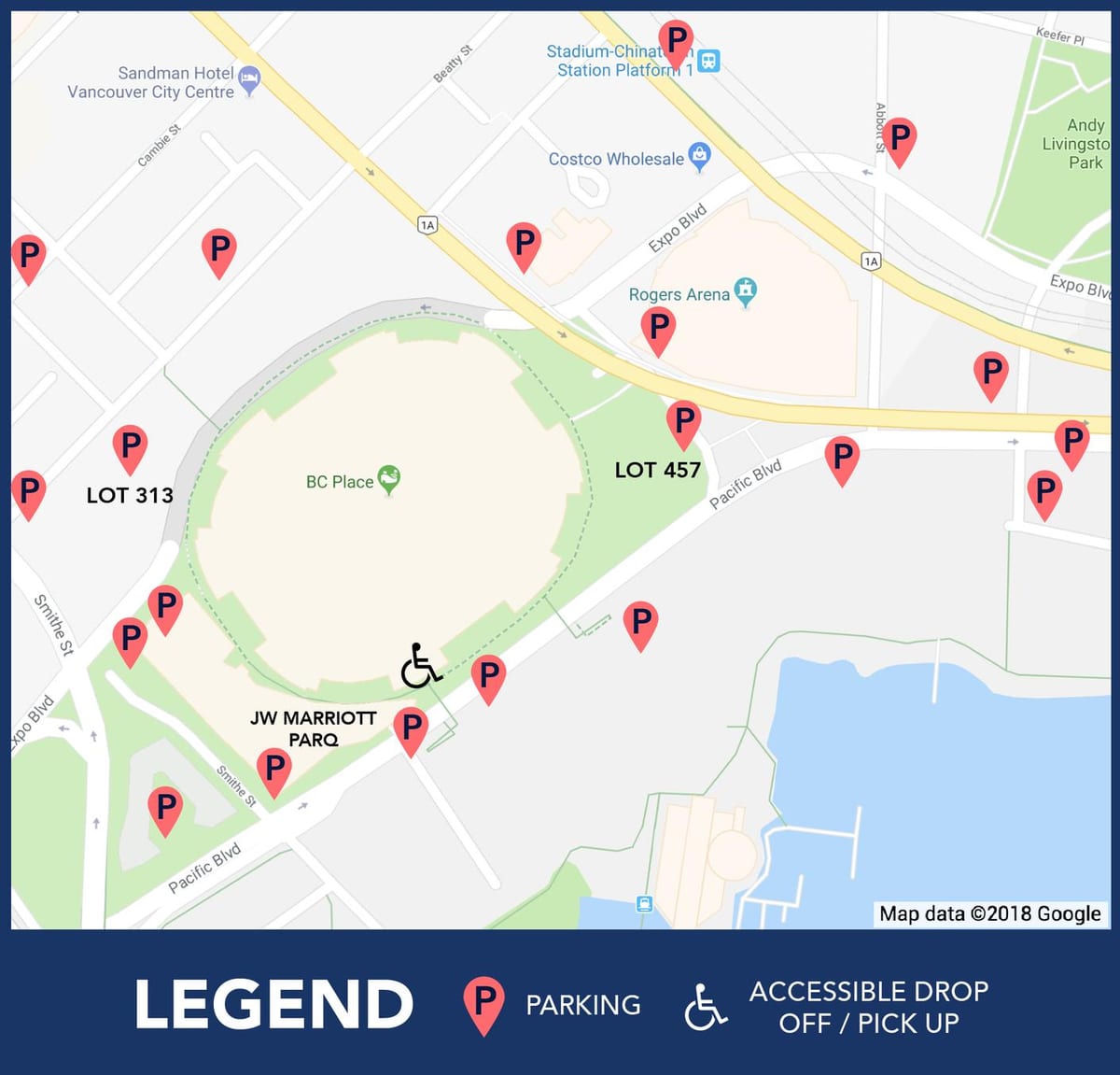 Mapa bc parkovací místo