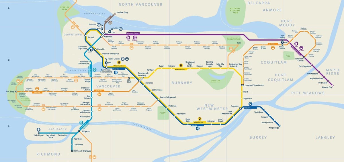 van skytrain mapě
