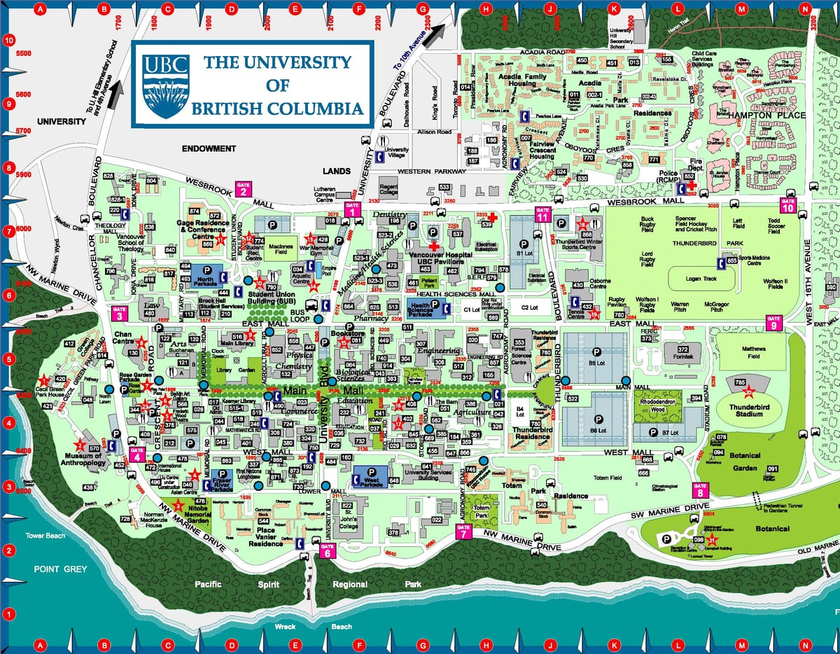 Map of british columbia university