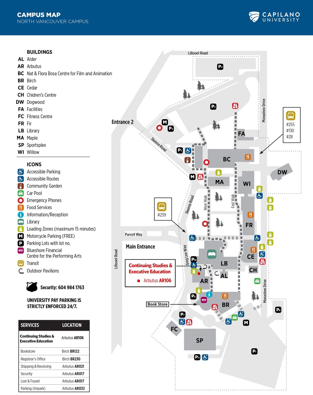 Mapa capilano university