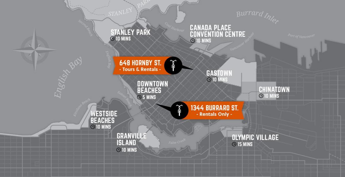 Mapa cyklus a průvodce vancouver island