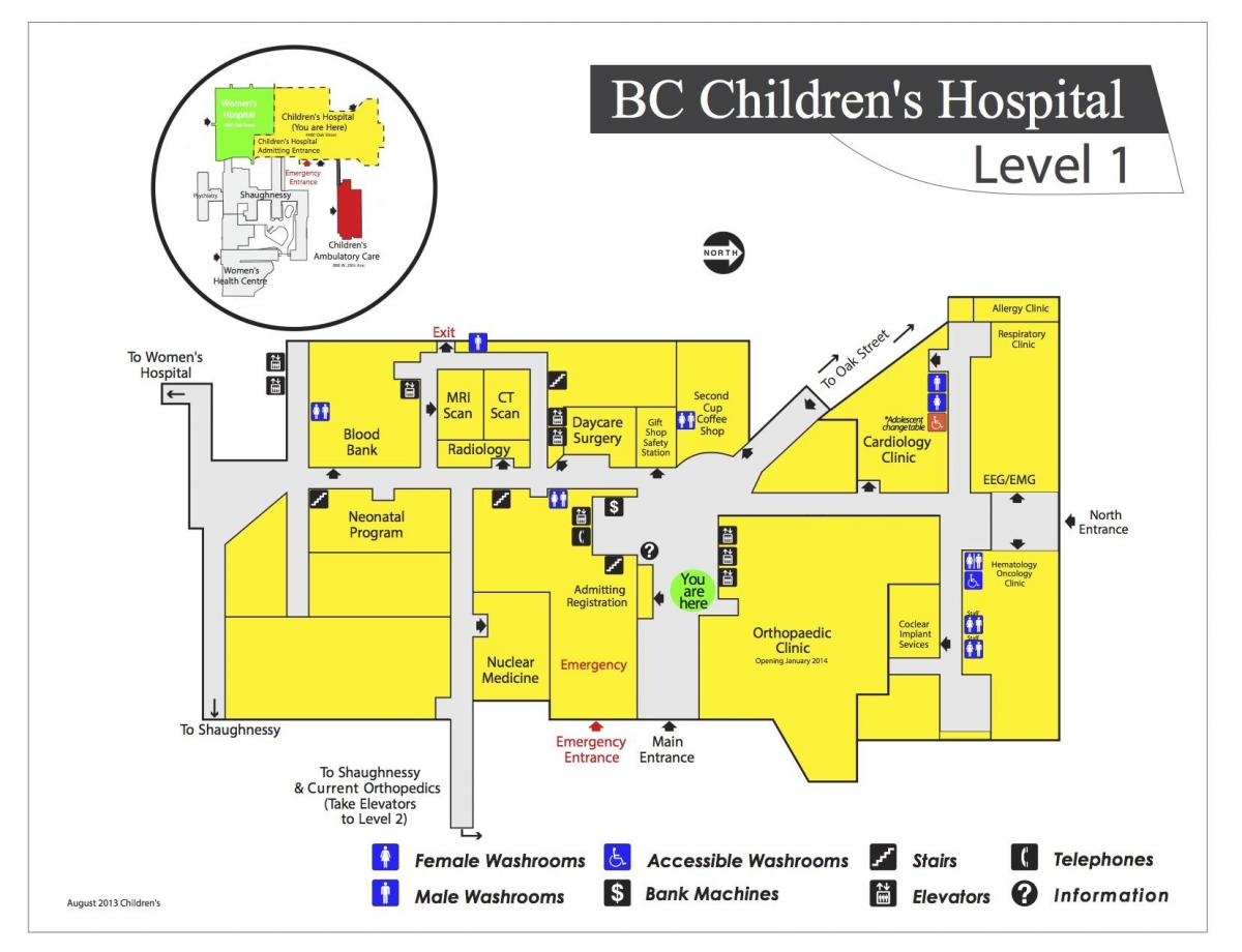 Mapa dětská nemocnice vancouver