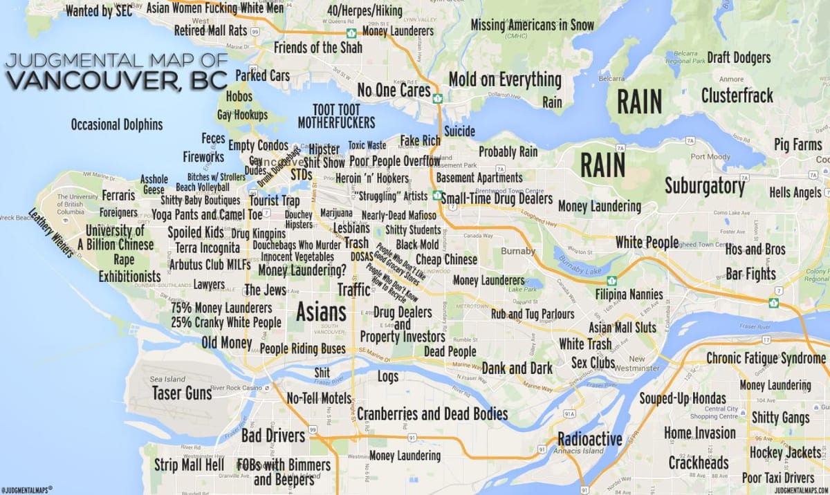 kritický mapa vancouver
