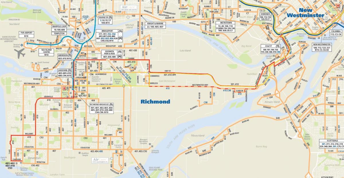 Mapa north vancouver autobus