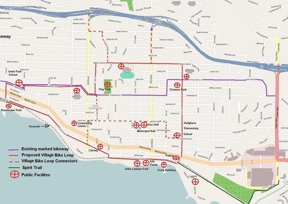 north vancouver cyklistická mapa