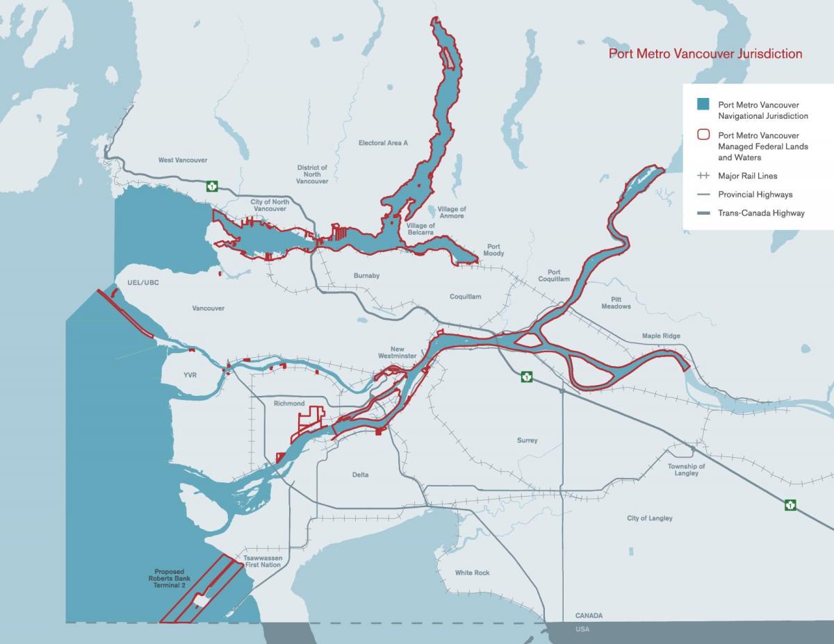 Mapa přístav vancouver 