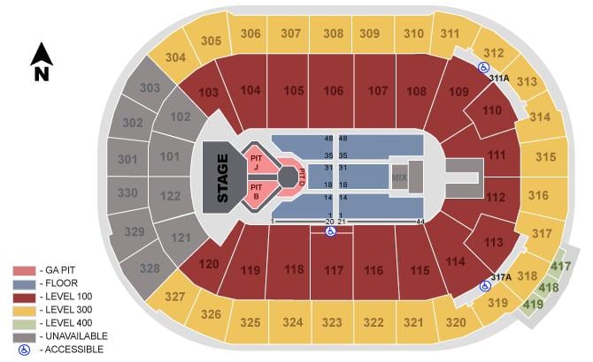 rogers arena, vancouver posezení mapě