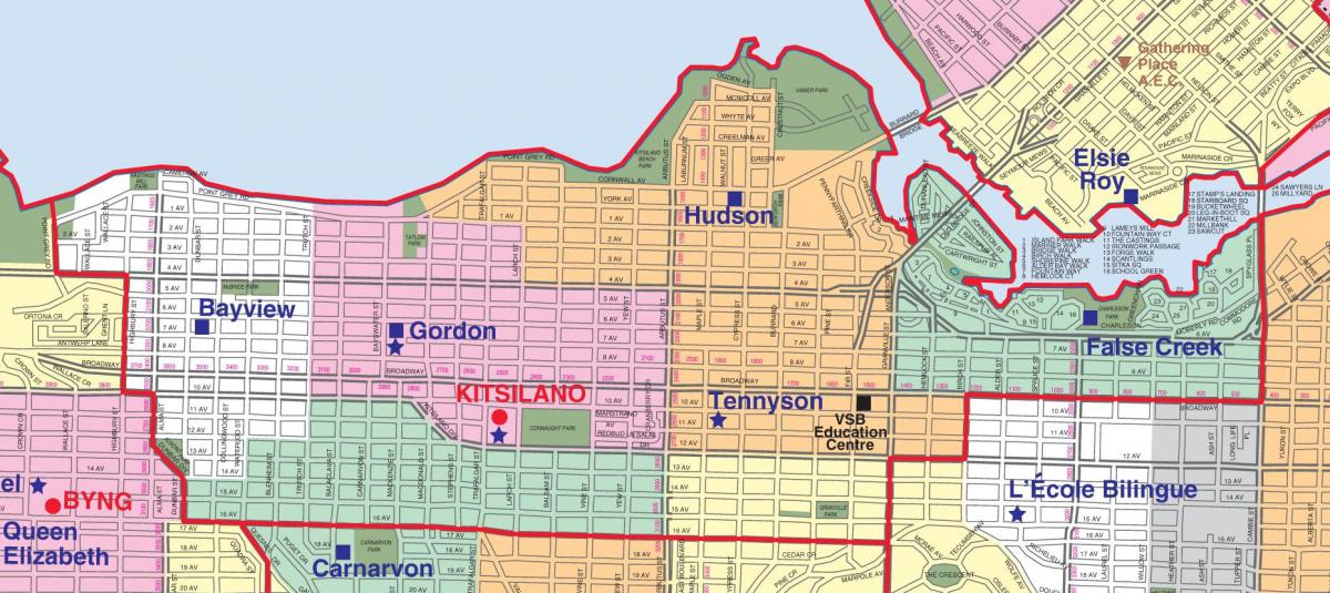 vancouver school district hranice mapě