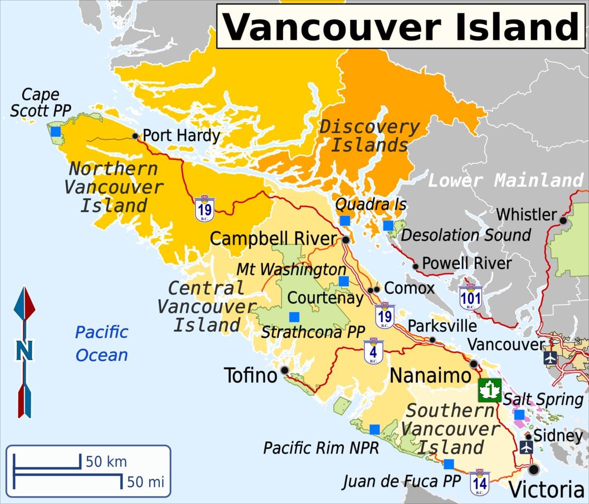 Mapa vancouver cestování