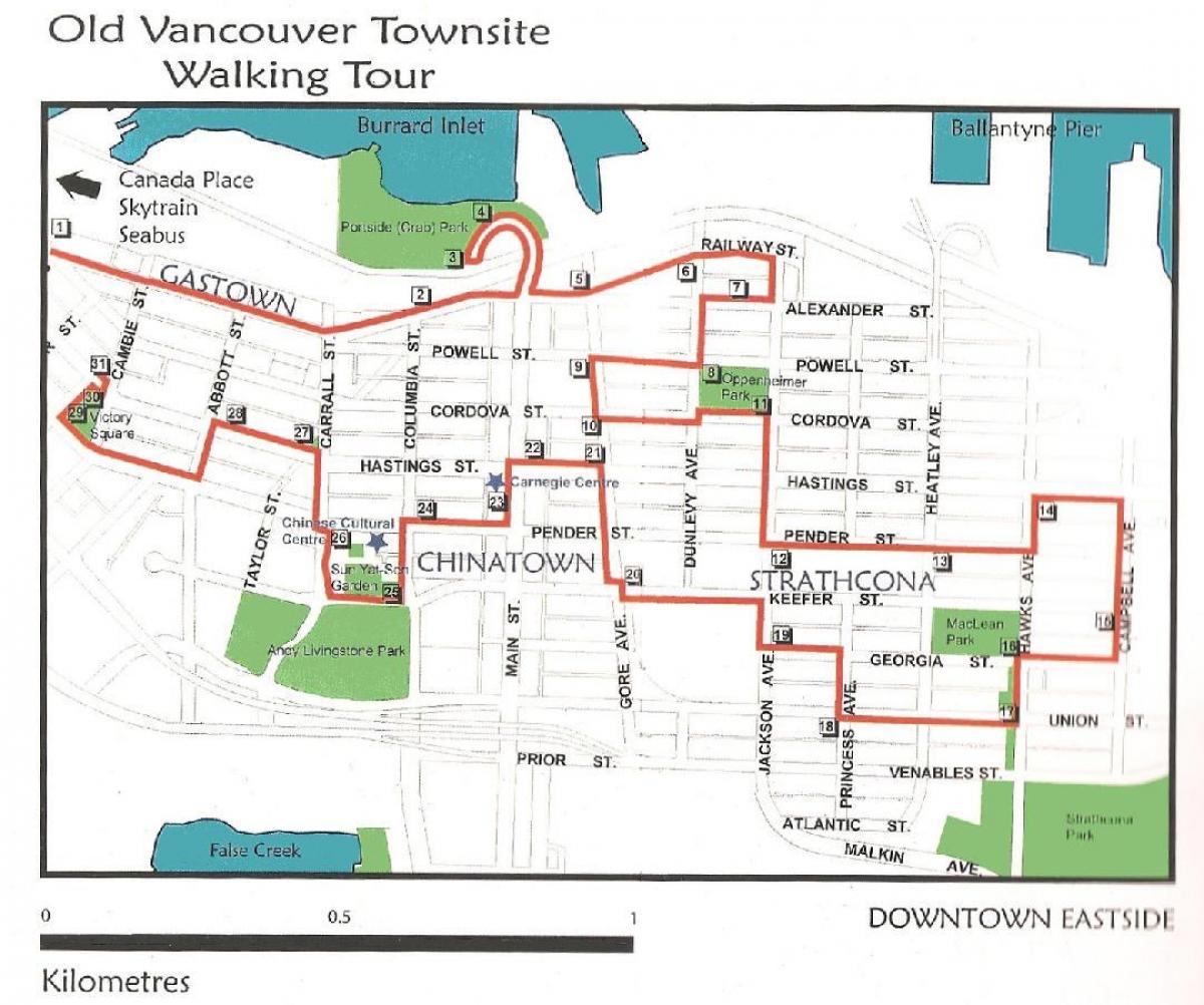 vancouver pěší turistické mapy