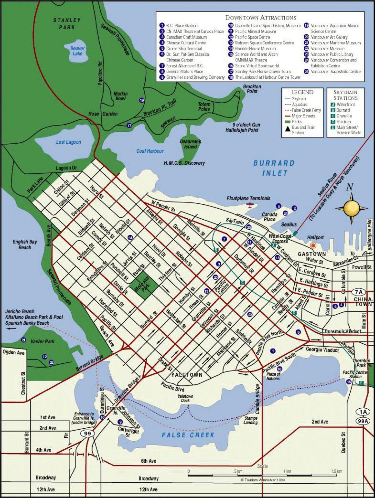 Mapa vancouver city centre