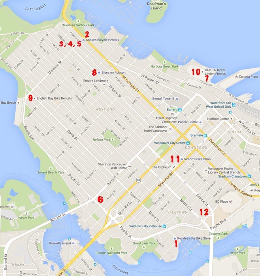 vancouver kolo mapě