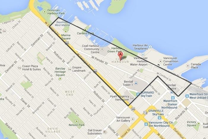 mapa vancouver harbour
