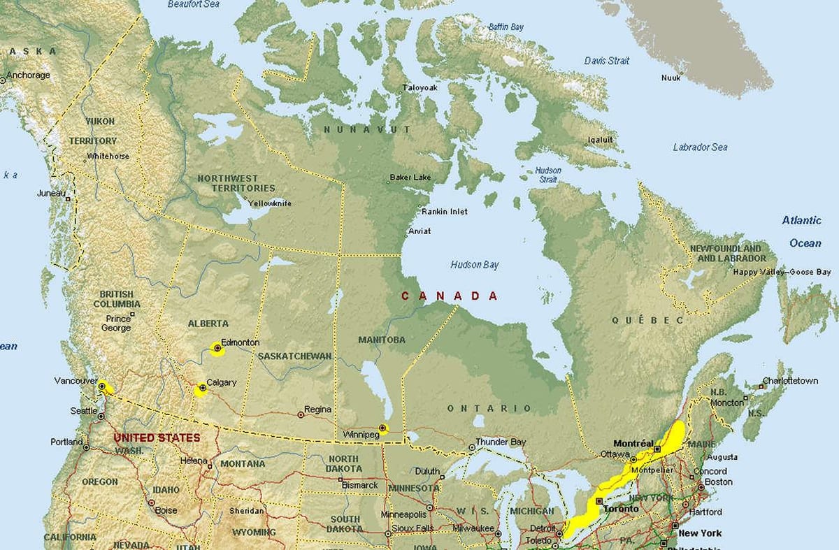 Mapa vancouver hraniční přechod