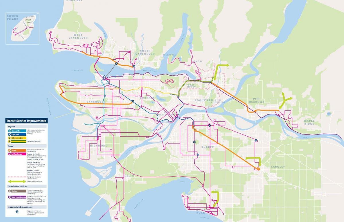 vancouver dopravní systém mapě