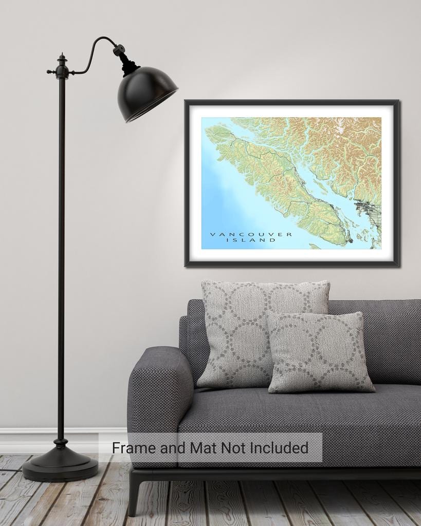 Mapa ostrova vancouver wall