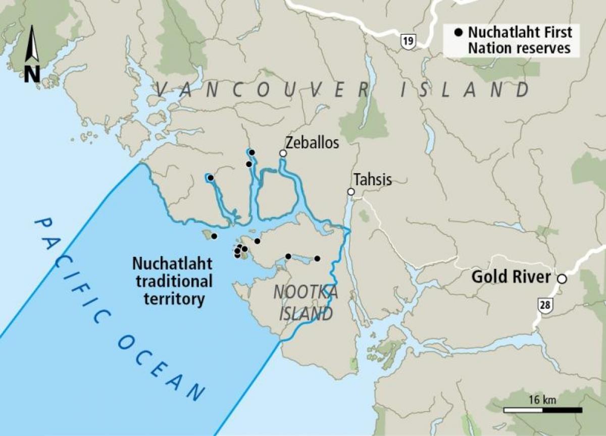 Mapa ostrova vancouver první národy