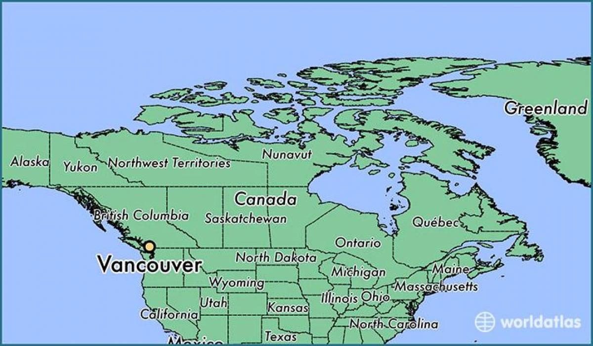 mapa kanady ukazuje vancouver