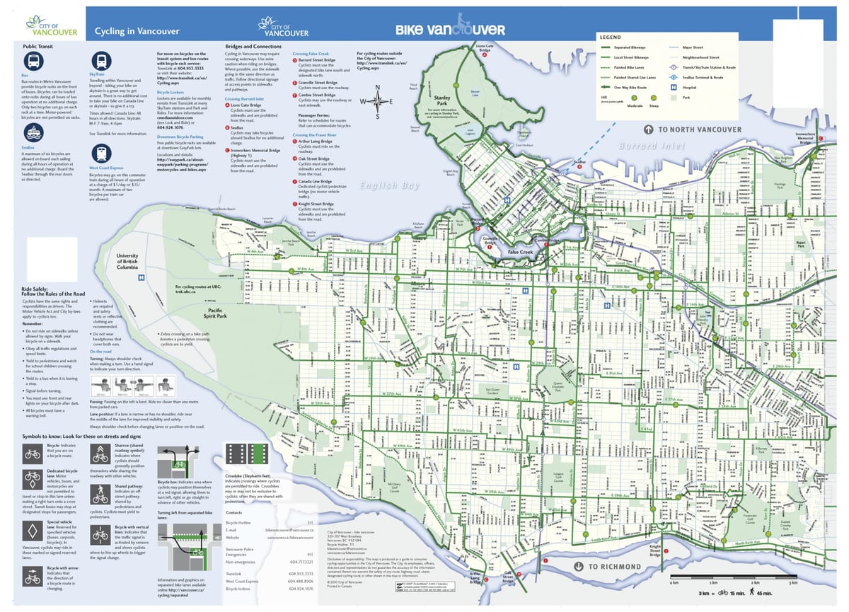 vancouver jízdní pruh mapa