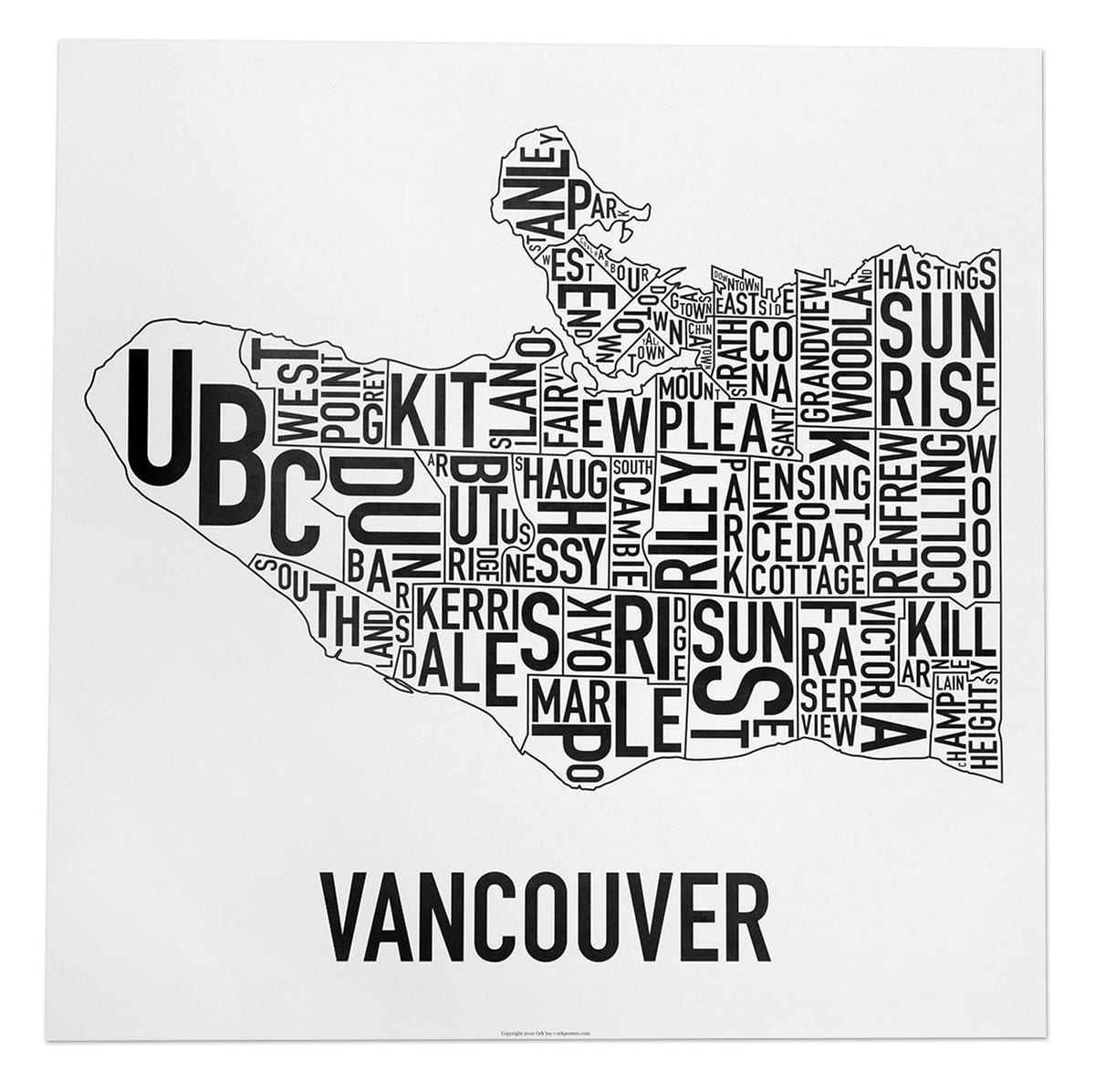 Mapa vancouver plakát