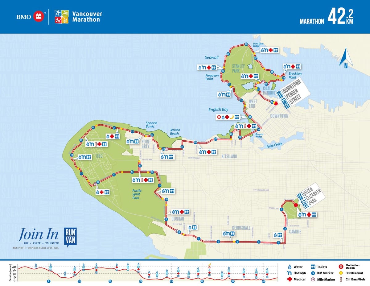 Mapa vancouver maraton