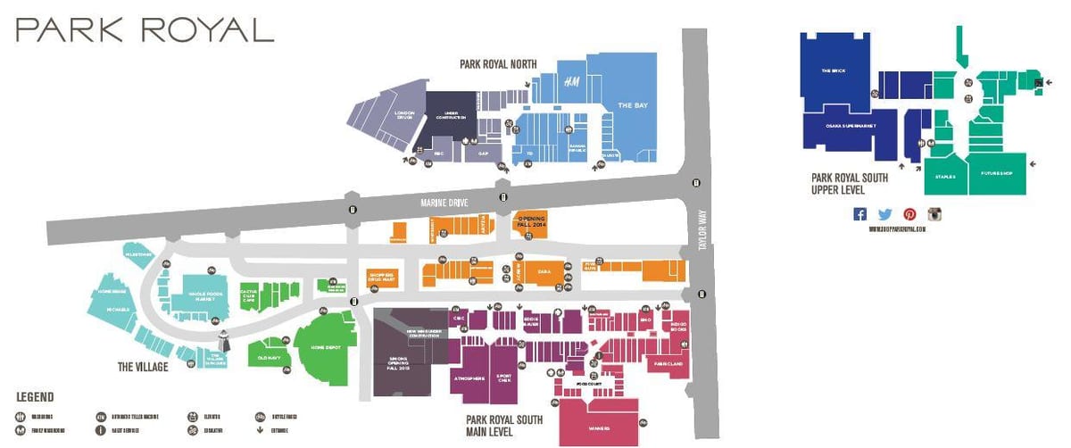 vancouver downtown shopping mapě
