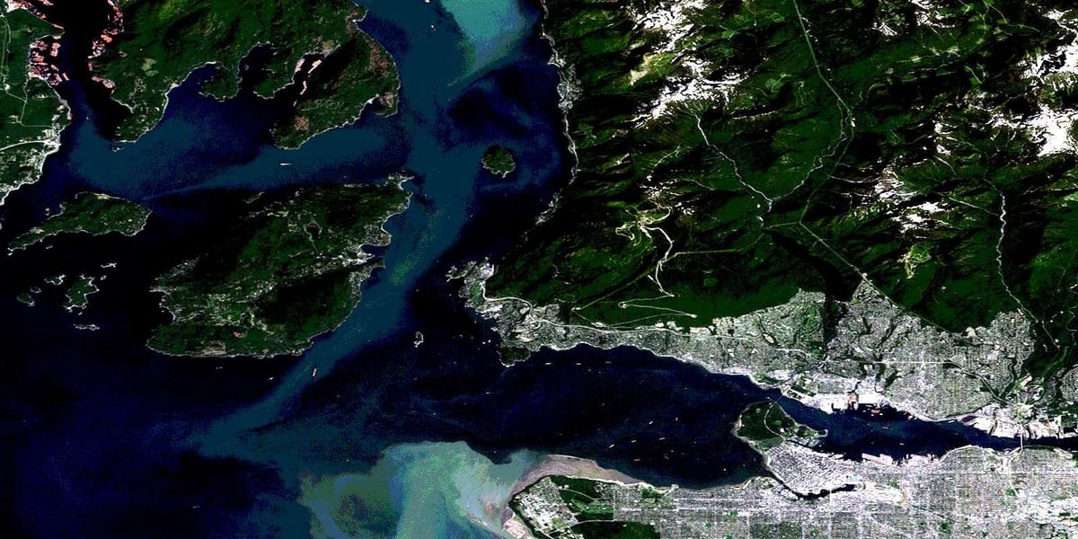 Satelitní mapu vancouveru