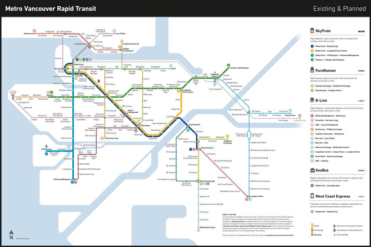 tranzitní skytrain mapě