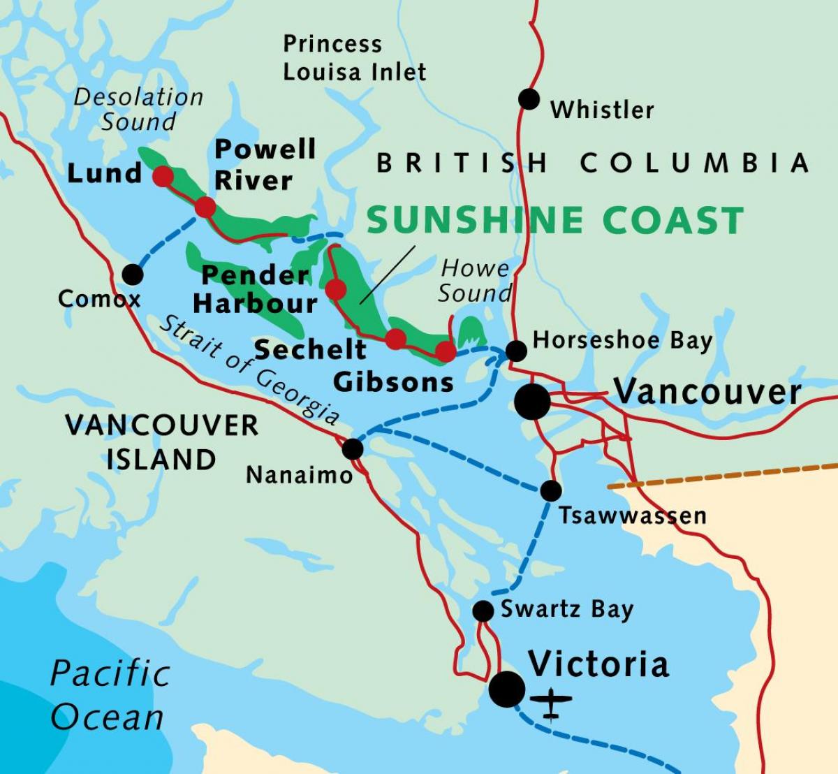 Mapa vancouver ferry