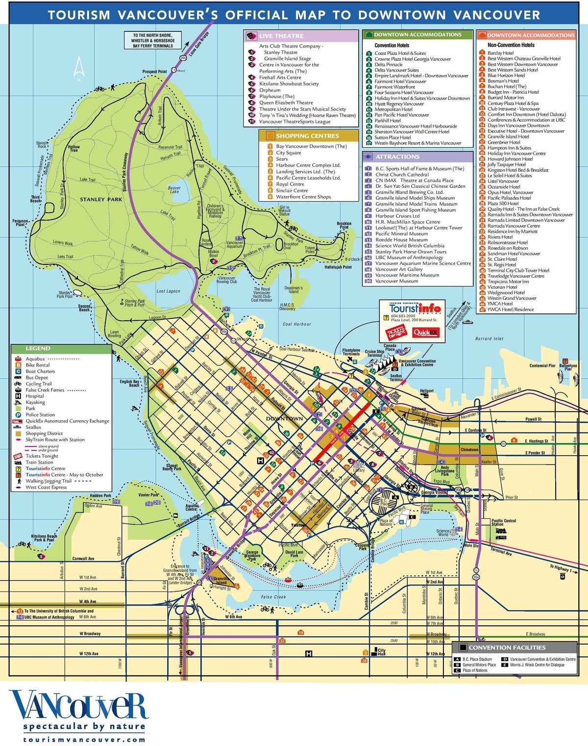 vancouver turistických atrakcí mapě