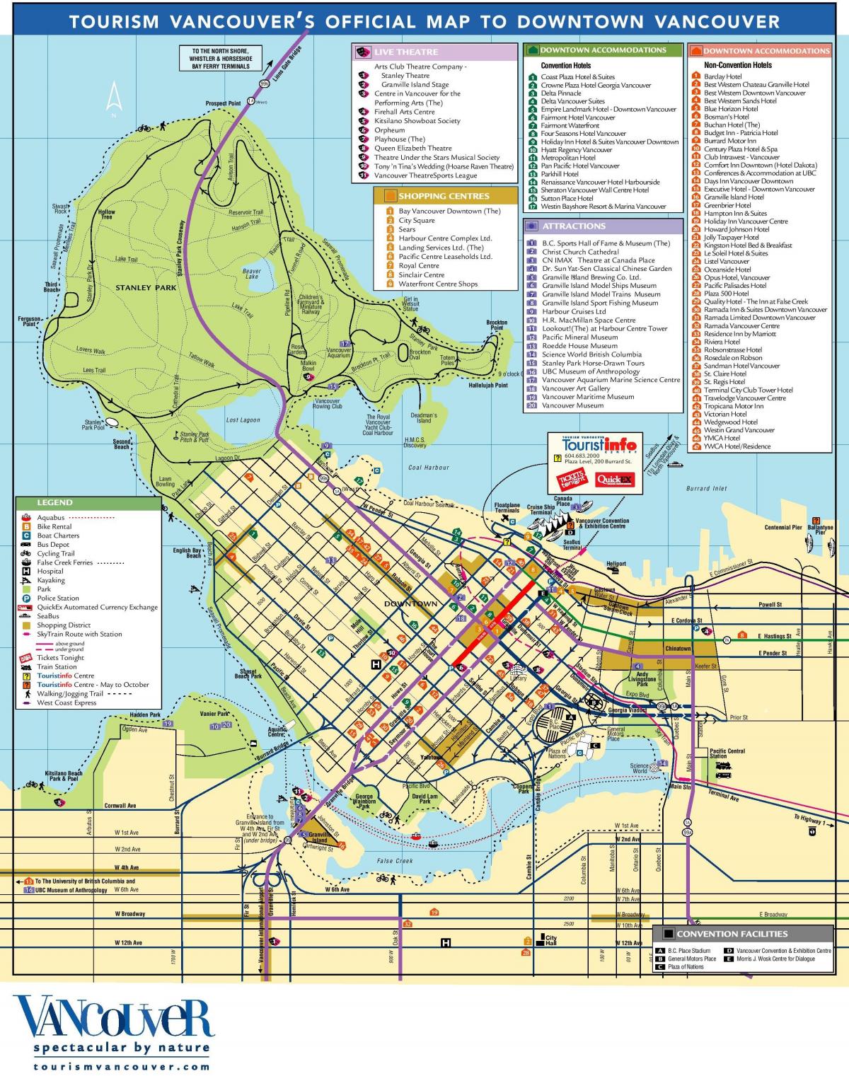 vancouver turistických atrakcí mapě