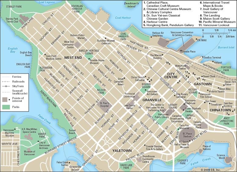 mapa west end vancouver bc