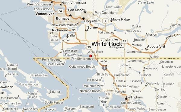 Mapa bílá skála vancouver