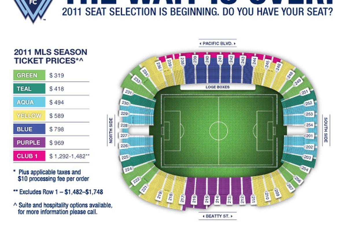 bc place stadium sezení mapě