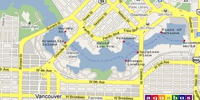 Mapa aquabusem vancouver