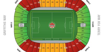 Bc place stadium mapě