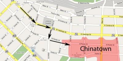 Mapa čínské čtvrti vancouver