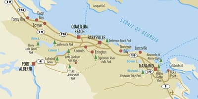Mapa hluboké bay, vancouver island