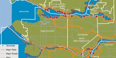 Mapa města north vancouver