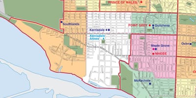 Vancouver povodí mapě