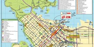 Downtown vancouver mapa s atrakcemi