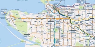 Mapa vancouver autobusových linek