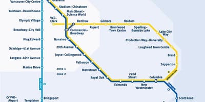 Mapa vancouver bc vlakové nádraží