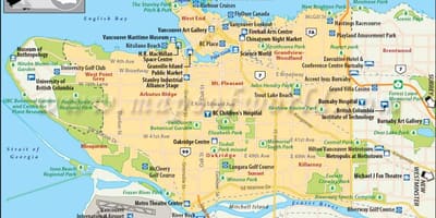 Mapa vancouver body zájmu