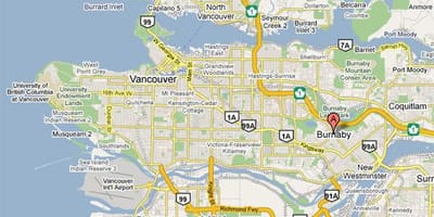 Mapa vancouver burnaby