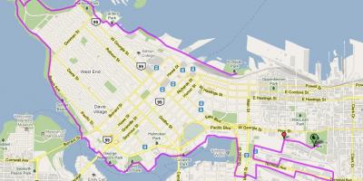 Město vancouver kole mapě