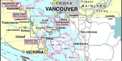 Vancouver island ferry trasy mapě
